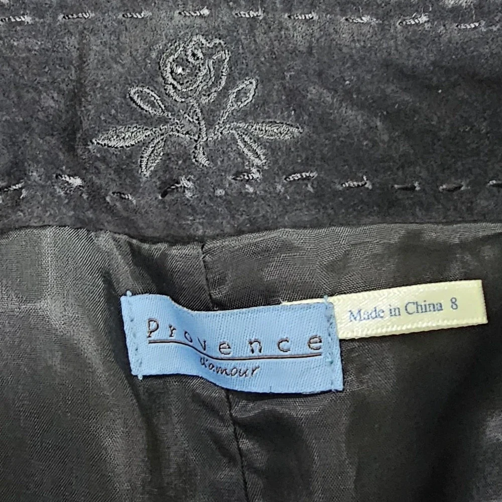 Provence D'amore Women's Black Suede Leather Capri Sz 8‎